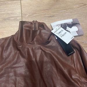 Naked Wardrobe Tops The Drip Drip Drip Faux Leather Bodysuitnaked Wardrobesmall Poshmark